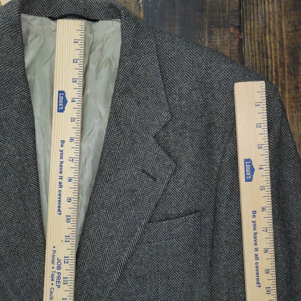 Rivera Collection Men's Tweed Sport Coat Two‎ Button Brown Herringbone about 43R